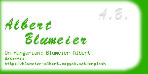 albert blumeier business card